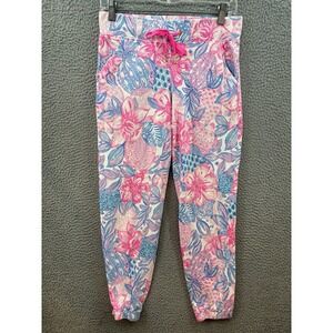 Lilly Pulitzer Pants Womens Small Pink Mallie Knit Pant Jogger Snappy Turtle